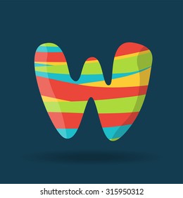 creative three dimensional alphabet W. color