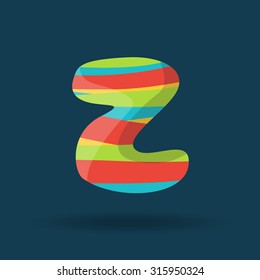 creative three dimensional alphabet Z. color
