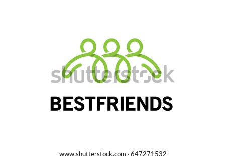 Creative Three Green People Abstract Team Characters Logo Symbol Vector Design Illustration