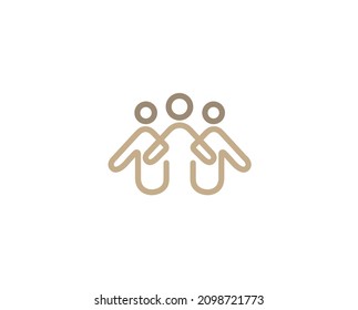 Creative Three People Abstract Team Logo Symbol Vector