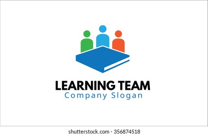 Creative Three People Book Logo Vector Symbol Icon Design Illustration  