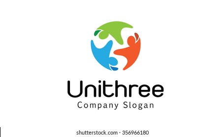 Creative Three People Circle Logo Vector Symbol Icon Design Illustration