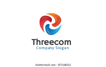 Creative Three Shape Jet Propeller Logo Vector Design Symbol Illustration