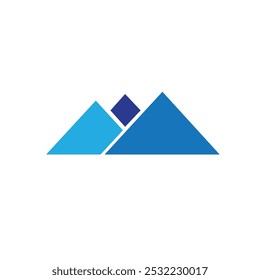 Creative Three Triangle Pyramid Logo , Mountain Symbol Vector Icon Design	