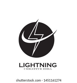 Creative Thunder Concept Logo Design Template - Vector
