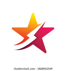 concepto de logotipo de estrella de trueno creativo