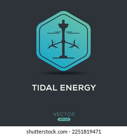 Creative (Tidal energy) Icon, Vector sign.
