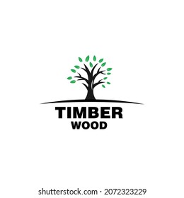 creative timber tree wood piece logo vector template