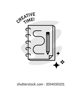 Creative time drawing art design vector