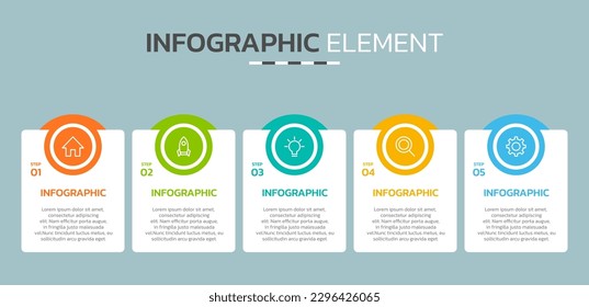 Elemento de diseño gráfico independiente de línea de tiempo creativo