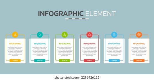 Elemento de diseño gráfico independiente de línea de tiempo creativo