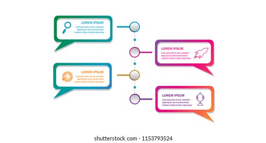 creative timeline infographic template element for workflow,process,presentation with modern bubble talk concept design vector