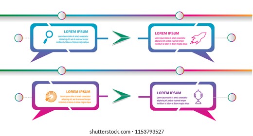 creative timeline infographic template element for workflow,process,presentation with modern bubble talk concept design vector
