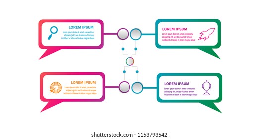 creative timeline infographic template element for workflow,process,presentation with modern bubble talk concept design vector