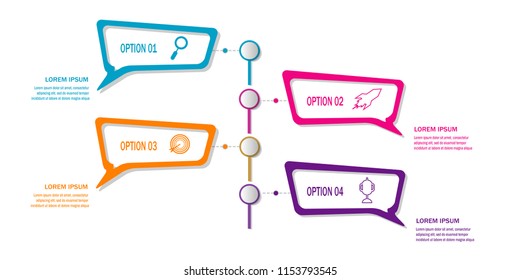 creative timeline infographic template element for workflow,process,presentation with modern bubble talk concept design vector