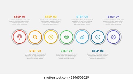 Creative Timeline Process Workflow Business Infographic Design Template with 7 Options