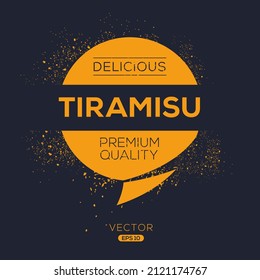 Creative (Tiramisu) Logo, Tiramisu Sticker, Vector Illustration.