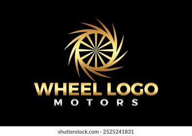 Creative Tire Golden Wheel Logo Design Vector Icon Symbol Illustrations. Multifunctional Logo that can be used in many moving transportation companies automotive business and services. its unique.
