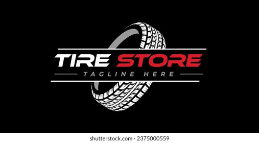 Creative tire logo, tire store logo design vector illustration.