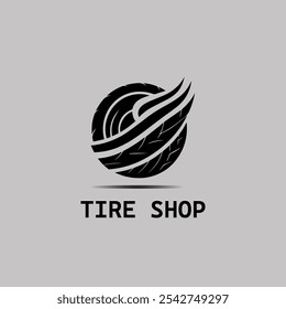 Kreatives Reifenlogo, Reifenfachgeschäft Logo, Vektorgrafik.
