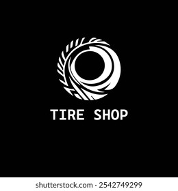Logotipo creativo del neumático, Ilustración vectorial del diseño del logotipo de la tienda del neumático.