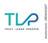 Creative TLP letter logo with blue and teal gradient style for technology, finance and business branding.