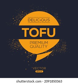 Creative (Tofu) logo, tofu  sticker, vector illustration.