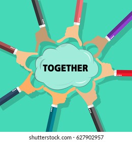 Creative Together Hands Teamwork Concept Vector Stock Vector (royalty 