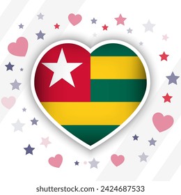 Creative Togo Flag Heart Icon