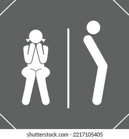 Creative toilet icon for signage of luxury hotel, apartment, resort, comercial.