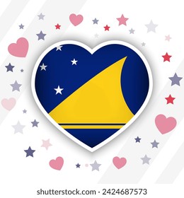 Creative Tokelau Flag Heart Icon