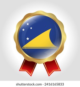 Creative Tokelau Flag Label Vector Design