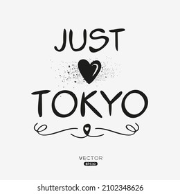 Creative Tokyo text, Can be used for stickers and tags, T-shirts, invitations, vector illustration.
