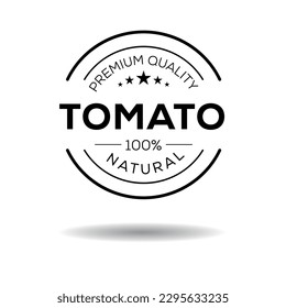 Logotipo creativo (tomate), pegatina de tomate, ilustración vectorial.	