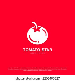 creative tomato star logo design vector