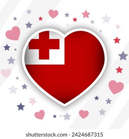 Creative Tonga Flag Heart Icon