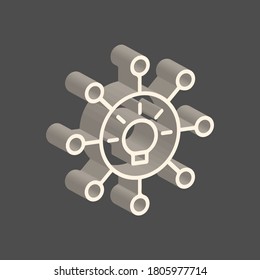 Creative Tools isometric 3D icon order art. A high quality color outline logo for website design and mobile apps. Vector illustration. EPS 10