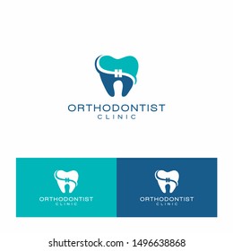 creative tooth icon for orthodontist logo design dental care vector