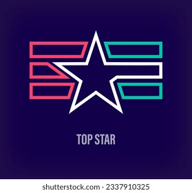 Creative top star logo. Unique color transitions. Unique evaluation, success and service logo template. vector