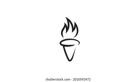 Creative Torch Fire Flame Logo Vector Design