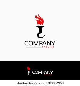 Creative torch logo. design vector.