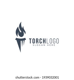 creative torch logo design vector illustration