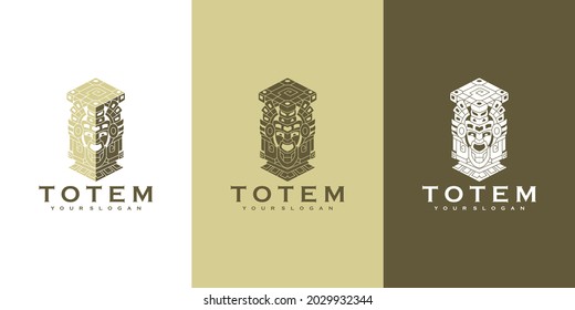 creative totem logo with minimalist color concept. for logo inspiration
