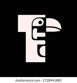 Diseño de Logo de Letra Tucán Creativa: Una Ilustración vectorial Moderna para Branding e Identidad, Perfecta para Negocios y Proyectos Creativos