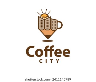 creative town city building drink place logo icon symbol design template illustration inspiration