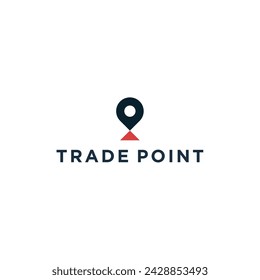 Creative trade up with map pin point logo design illustration template