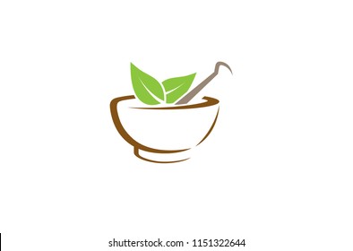 Creative Traditional Bowl Grind Pharmacy Logo Design Vector  