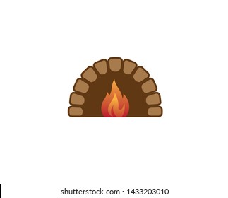 Creative Traditional Oven Fire Logo Design Symbol Vector Illustration