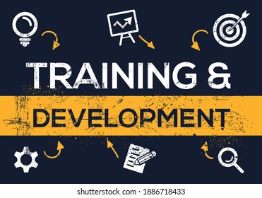 Creative (training and development) Banner Word with Icon ,Vector illustration.
