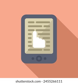 Creative training reading icon flat vector. Device app. Digital teaching